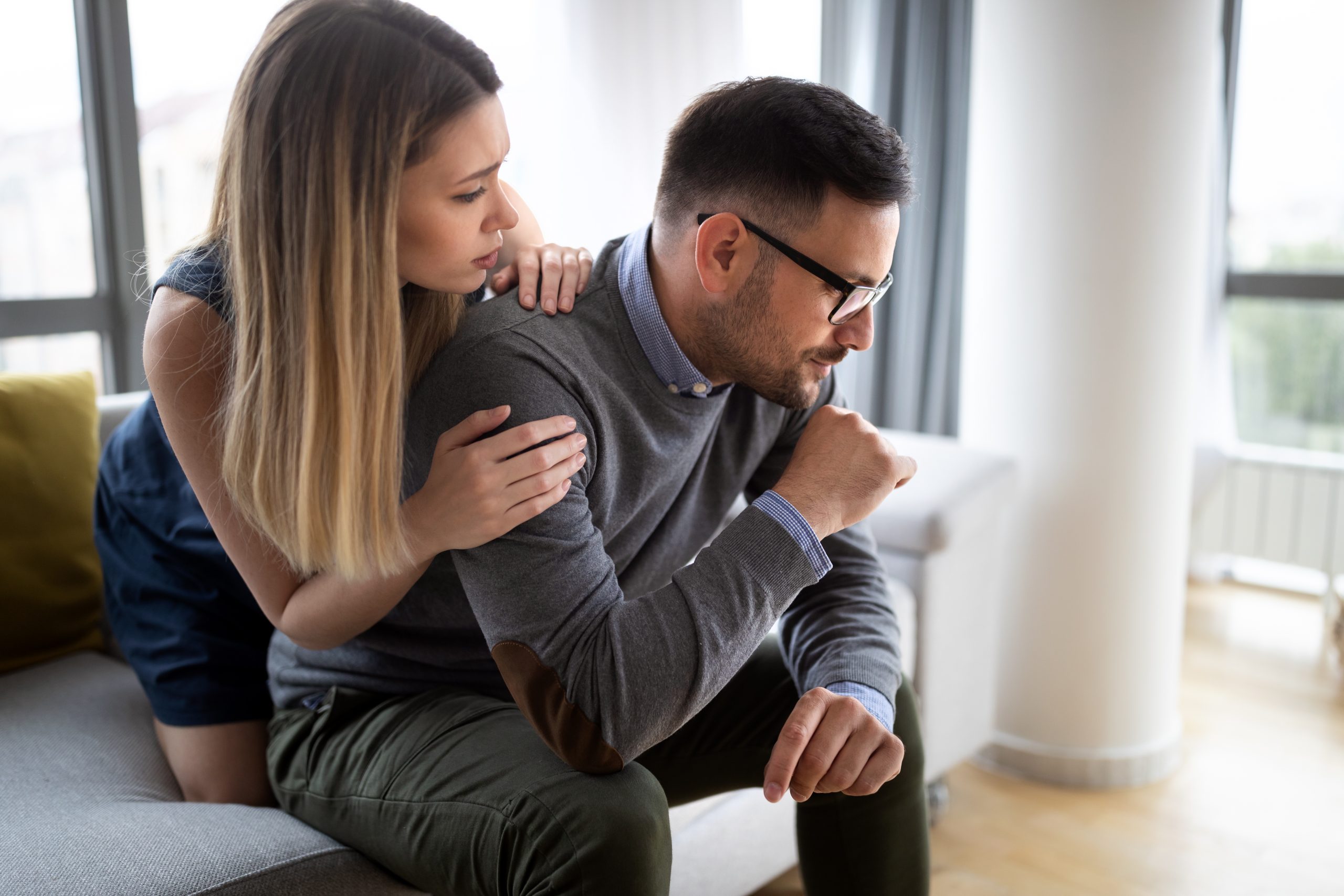 Stressed couple arguing and having marriage problems. People, relationship concept