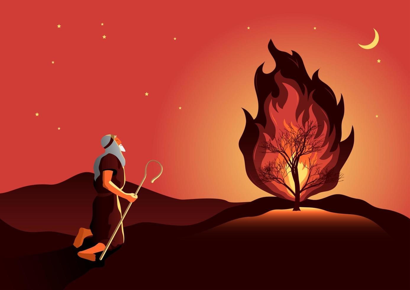 moses-and-the-burning-bush-vector