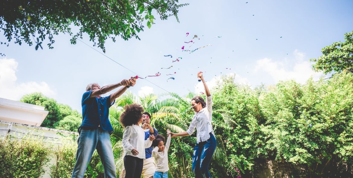 Big family with many generation meeting at home. Grandmother Grandfather, Father Mother and Children having relax and happy together, celebrate for Christmas and new year party holiday