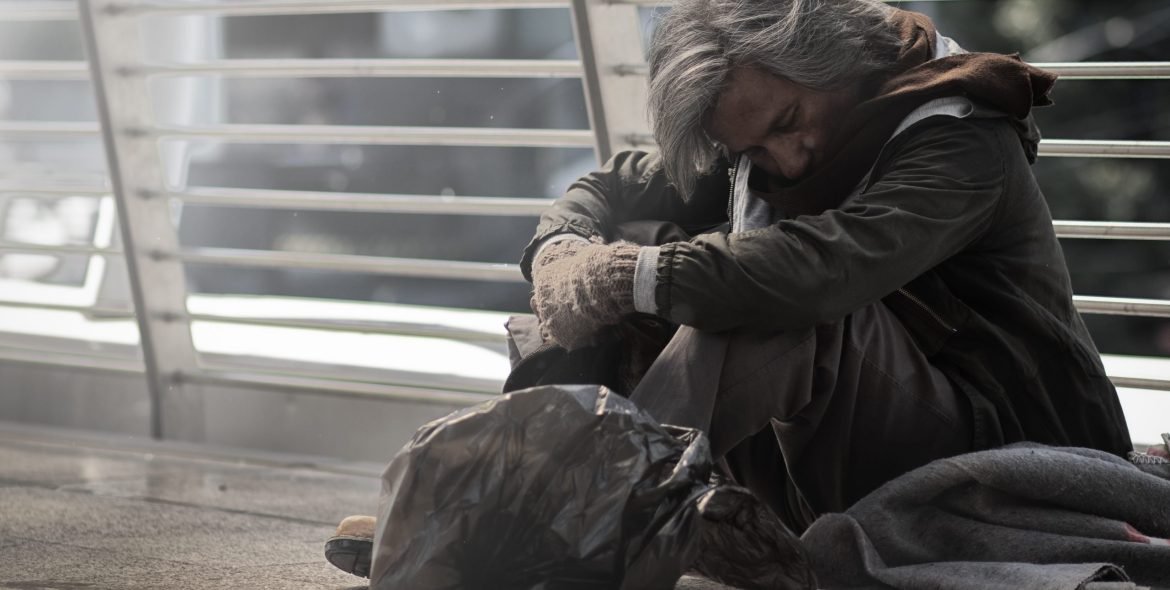 Homeless people living in various cities He waited and needed help from the kind people to give him all the necessary things, clothing, bread, water, and home. He is dirty and has no money with him.