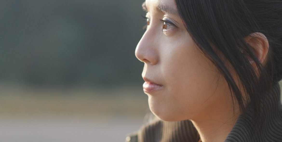 Woman thinking serious